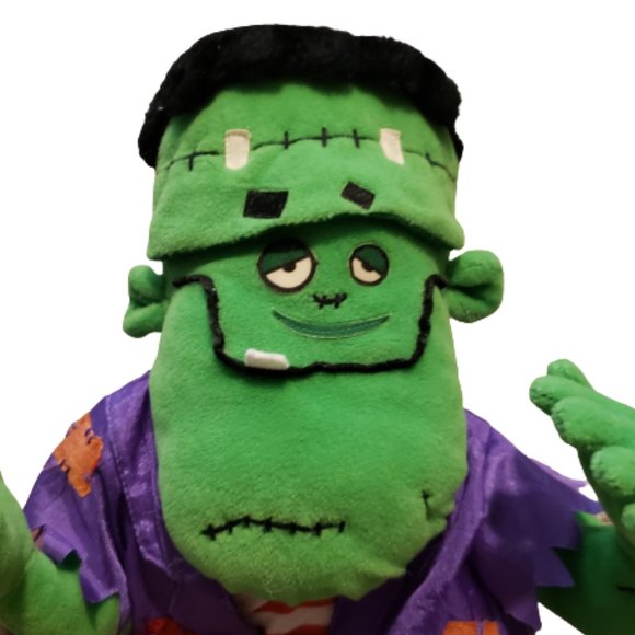 Gibson Frankenstien's Monster Plush Toy 1997 Halloween Vintage 14"x7" Pre-owned - Picture 5 of 9